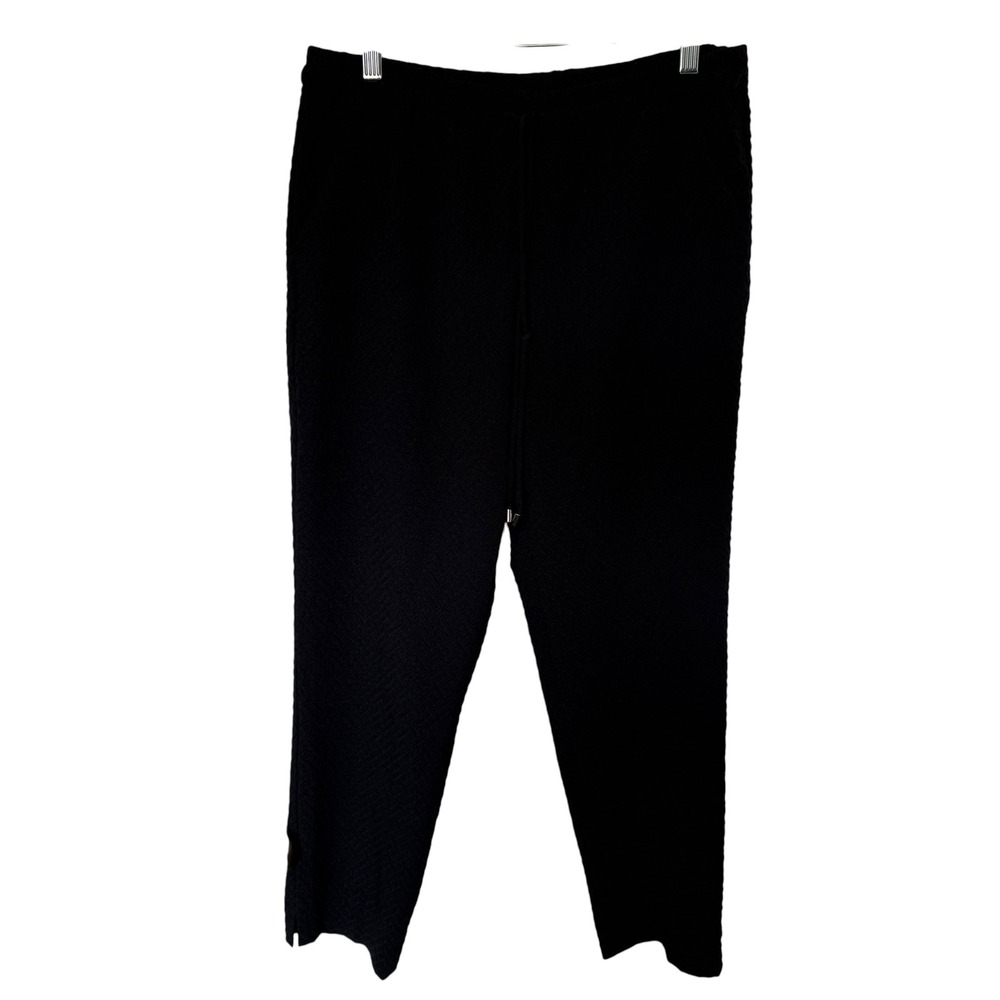 The Limited Ankle Pants Women S Black Excellent Textured Drawstring Tapered